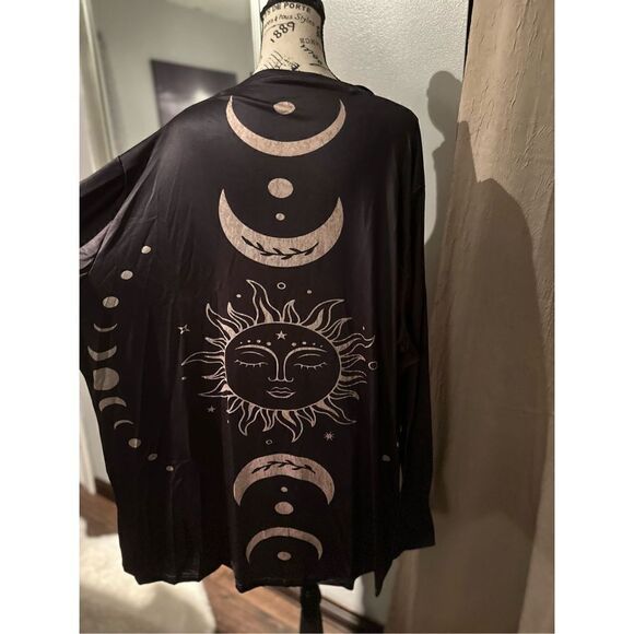🌚🌛🌞Open front lightweight, casual cardigan, moon, and sun print, several size - Picture 13 of 13